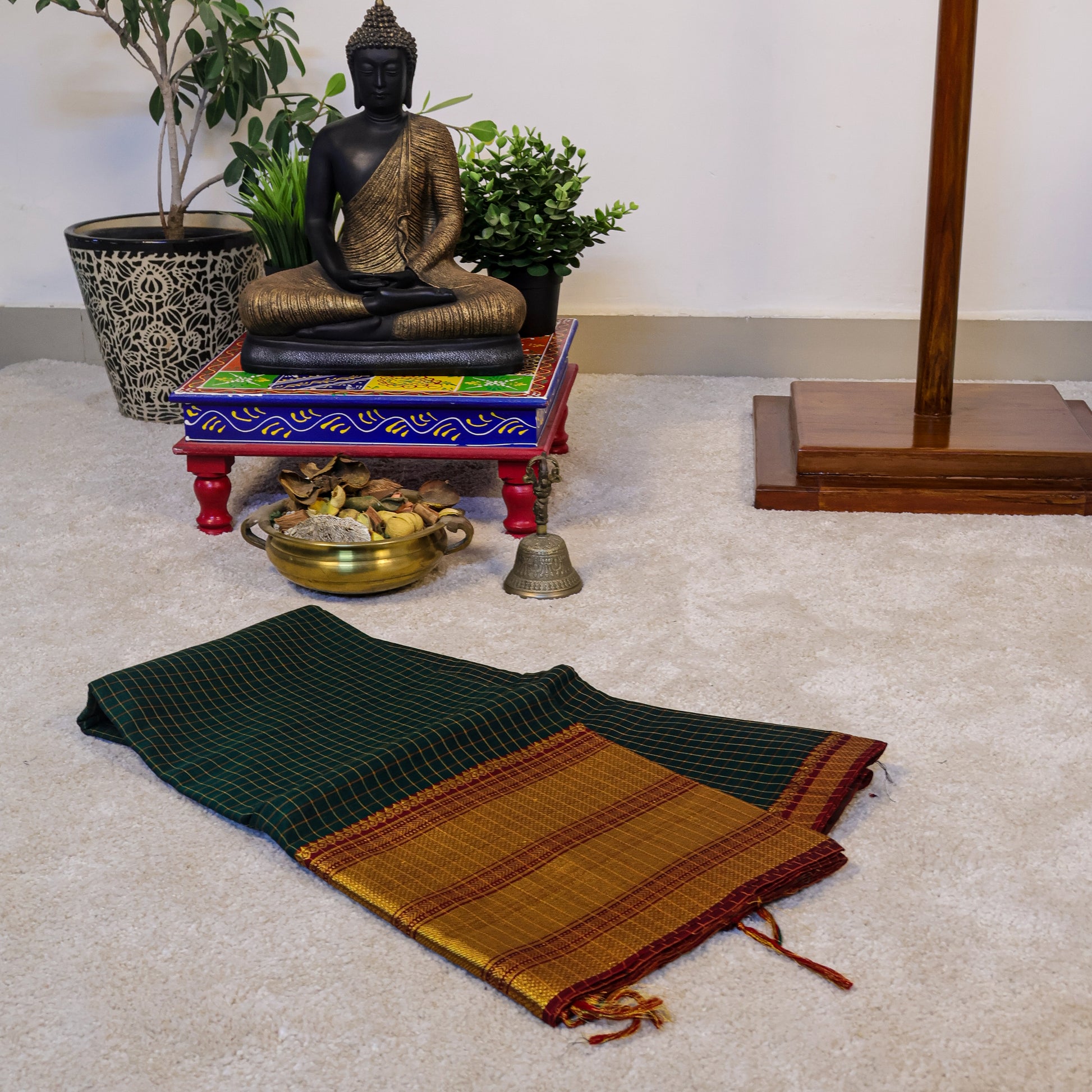 Damini - Narayanpet Checked Zari