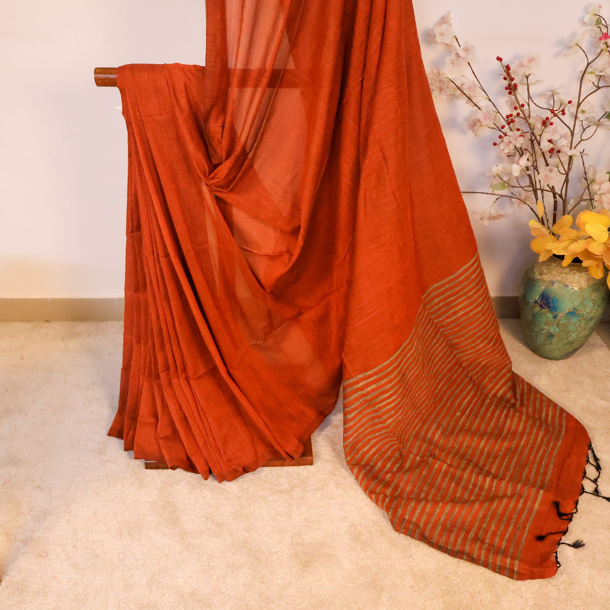 Kamakshi - Khadi Striped Pallu