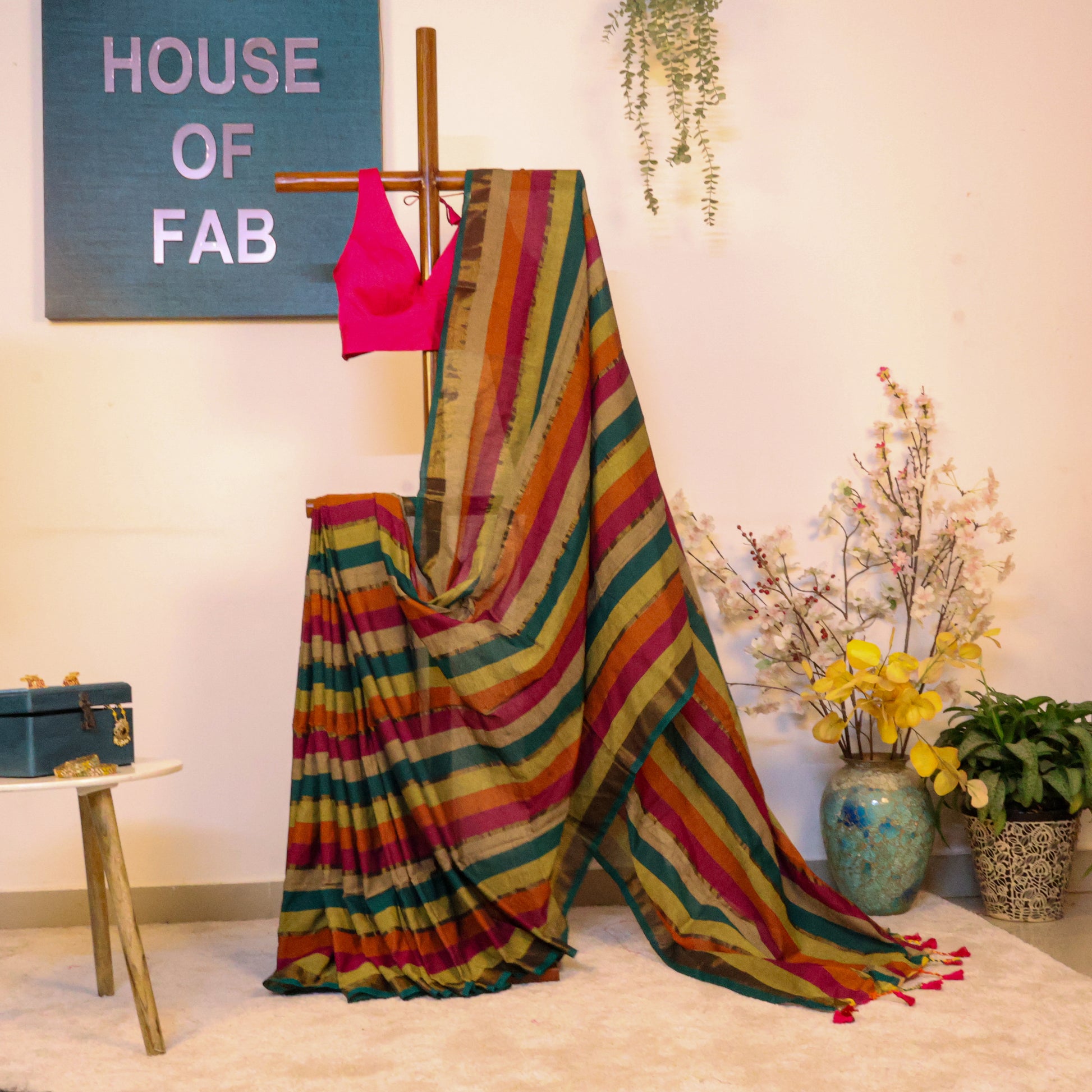 Rukmini - Khadi Multicolor Saree